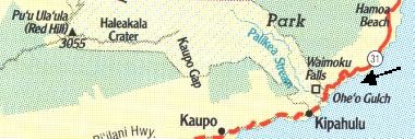 Kartenausschnitt Waimoku-Falls