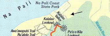 Kartenausschnitt Na Pali Coast