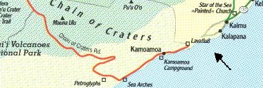  Kartenausschnitt Volcanoes Nationalpark